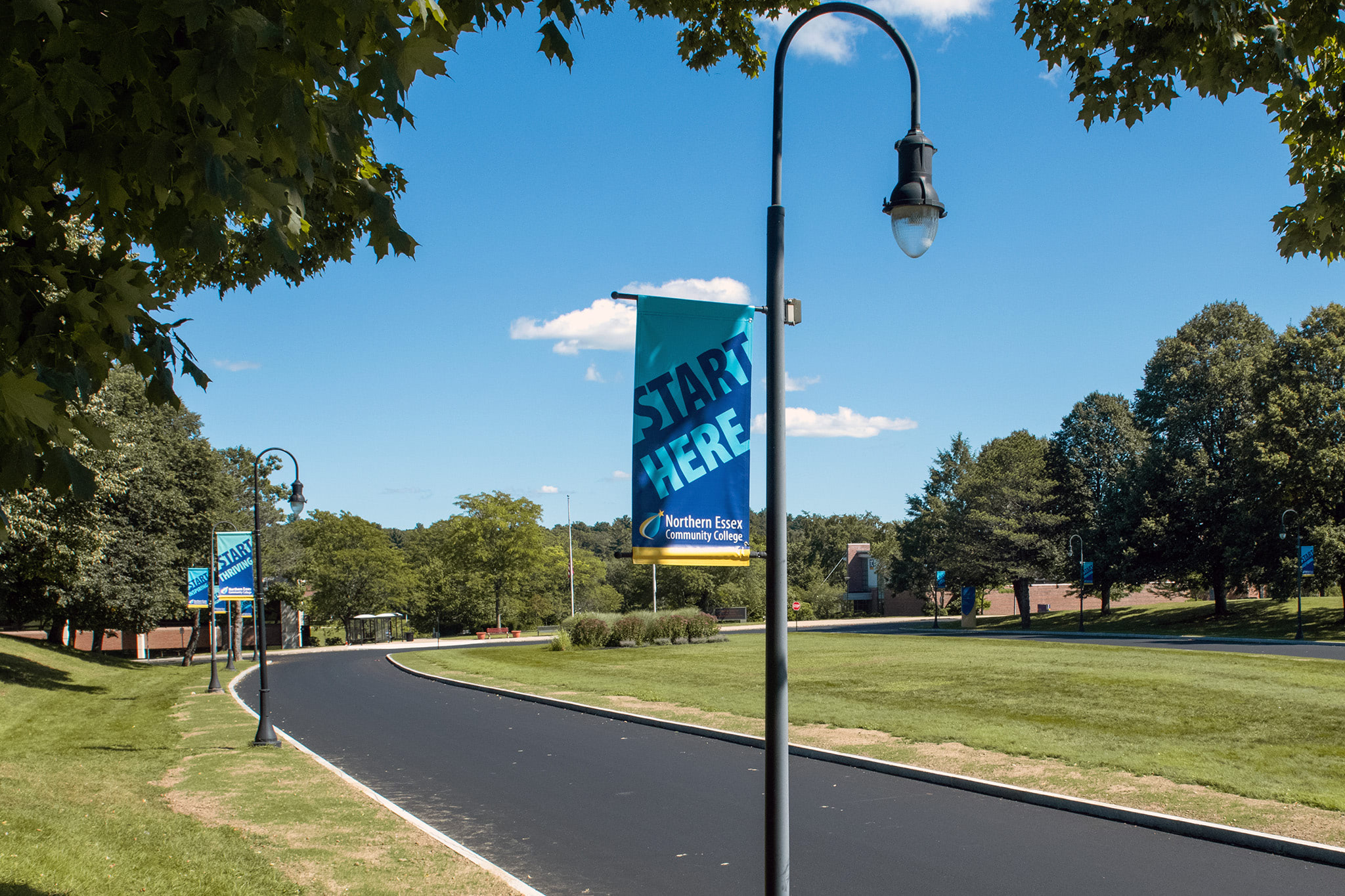 Start Here signs on Haverhill Campus