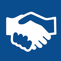 The Professional Studies icon - two hands shaking