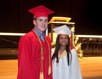 Amesbury HS/NECC Early College Graduates Bryer Sousa and LyAnh L. Harding-Lu.