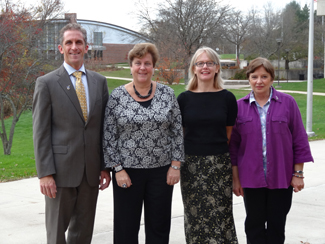 NECC President Lane Glenn, Linda Comeau, Clare Thompson-Ostrander, and Linda Hudson.