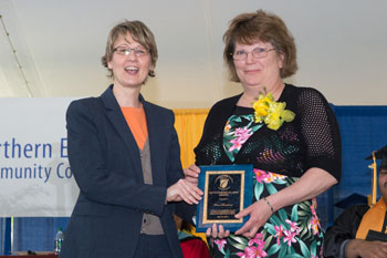 Dawne Young, chair of the NECC Alumni Association and 2013's Outstanding Alumni Susan Bonenfant