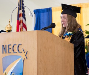 Early Childhood Education major Marie Phillips addressed the 2014 graduates.  