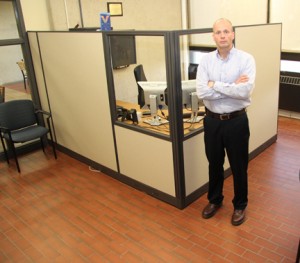 NECC Veterns Services coordinator Jeff Williams stands in the new Veterans Center upstairs in the One-Stop Center