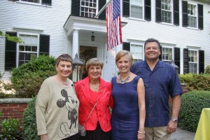 Jean Poth, Vice President for Institutional Advancement, Gerri Murphy, President Women of NECC, and Ann and Charles Lagasse, co-host, at the Women of NECC's annual fundraising event held at the Lagasse's home in Newburyport.