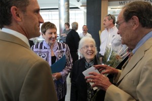 Lane Glenn, NECC president; Jean Poth, NECC vice president of institutional advancement, Audrey Dimitry of West Newbury and her husband John R. Dimitry, former president of NECC .