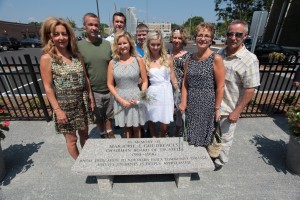 Left to right:  Ann Corey of Atkinson, NH (daughter), Matthew Goudreault of Haverhill (son), Christopher Goudreault of Haverhill (son), Mary Goudreault of Tewksbury (daughter), Steven Buturlia of Pelham (grandson), Kelsy Buturlia of Pelham (granddaughter), Barbara Goudreault of Haverhill (daughter), Julie Reynolds of Middleton, NH (daughter), and Patrick Goudreault of Haverhill (son).