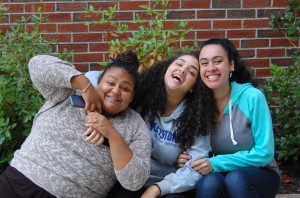 From the left to right NECC student actors Erika Tejada, Kiara Pichardo, and Stephanie Bisono of Lawrence.