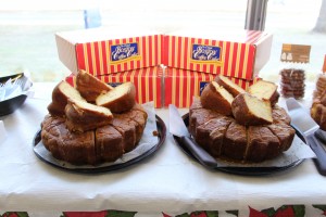 Coffee cake from Boston Coffee Cake and Dancing Bear Cookies were served.