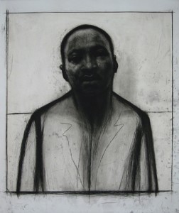 John Wilson's "Martin ZLuther King Jr." etching and aquaint with chine colle' is displayed in the ArtSpace.