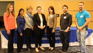 Brittany Anzalone, Gladys Martinez, Ellen Small Davis, Reanne Malesky, Bel Andrickson, Tim Field, and Matt Tascon were part of an NECC Alumni that spoke to student in the NECC Internship program.