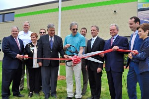 Shown left to right in photo: David Gingerella, NECC vice president of administration; Matt Shortsleeve, Select Solar; Jean Poth, NECC vice president of institutional advancement; Paul Chanley, chair, NECC Engineering Dept; James Fiorentini, mayor of Haverhill, Peter Schwarz, owner Leewood Realty; Keith Sampson, Competitive Energy Services Lane Glenn, NECC president; Dennis Marcelo, district director of the office of State Senator Kathleen O’Connor Ives., Zack Bloom, Competitive Energy Services; and Stacey Bruzzese, president/CEO, Greater Haverhill Chamber of Commerce.
