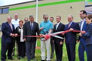 Shown left to right in photo:  David Gingerella, NECC vice president of administration; Matt Shortsleeve, Select Solar; Jean Poth, NECC vice president of institutional advancement; Paul Chanley, chair, NECC Engineering Dept; James Fiorentini, mayor of Haverhill, Peter Schwarz, owner Leewood Realty; Keith Sampson, Competitive Energy Services Lane Glenn, NECC president; Dennis Marcelo, district director of the office of State Senator Kathleen O’Connor Ives., Zack Bloom, Competitive Energy Services; and Stacey Bruzzese, president/CEO, Greater Haverhill Chamber of Commerce.