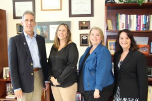 NECC President Lane Glenn with Employee Recognition Winners Allison Gagne, Tina Favara, and Dianne Lahaye.