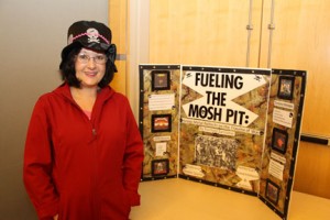 Rachael Sarcione presented her Honors Experience poster "Fueling the Mosh Pit" during the honors poster session. 