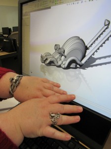 Elizabeth Lee, 45, of Peabody, CAD Certification student, with her octopus-inspired car design