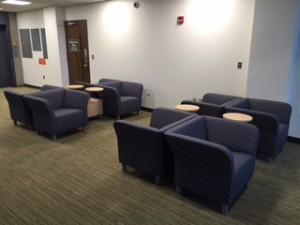 New chairs provide extra seating for students looking read, study, or relax.