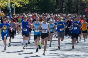 Runners running in the Campus Classic 5K road race.