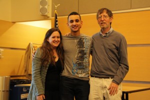 Professor Meredith Gunning, Anthony Delgado, recipient of the NECCPA Scholarship, and Professor Steve Slaner.