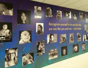 "Diversity" is one of two new murals hanging in the Dimitry Building on the Lawrence Campus. this was part of a service learning project created by NECC digital photography students.