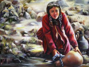 "Kurdish Girl" is one of the 13 oil-on-canvas pieces in Shahrzad Shadbash's exhibit opening November 2 in NECC's ArtSpace.