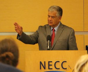 Haverhill Mayor Jim Fiorentini spoke at an NECC Teach-In event titled, "Why I Vote".