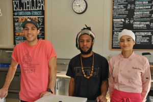 Eric Guerrero, Nate Baez and Tayisha Diaz are ready to take your food order.