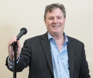 Public Speaking Professor Dave Rattigan is also a professional comedian and writer.