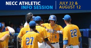 NECC will host athletic information sessions on July 22 and August 12. 