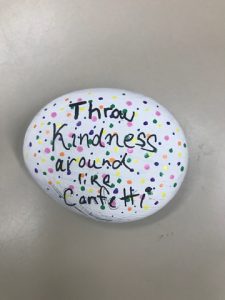 "Throw Kindness Around Like Confetti" written on Kindness Rock