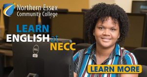 Learn English at NECC graphic of woman looking at camera