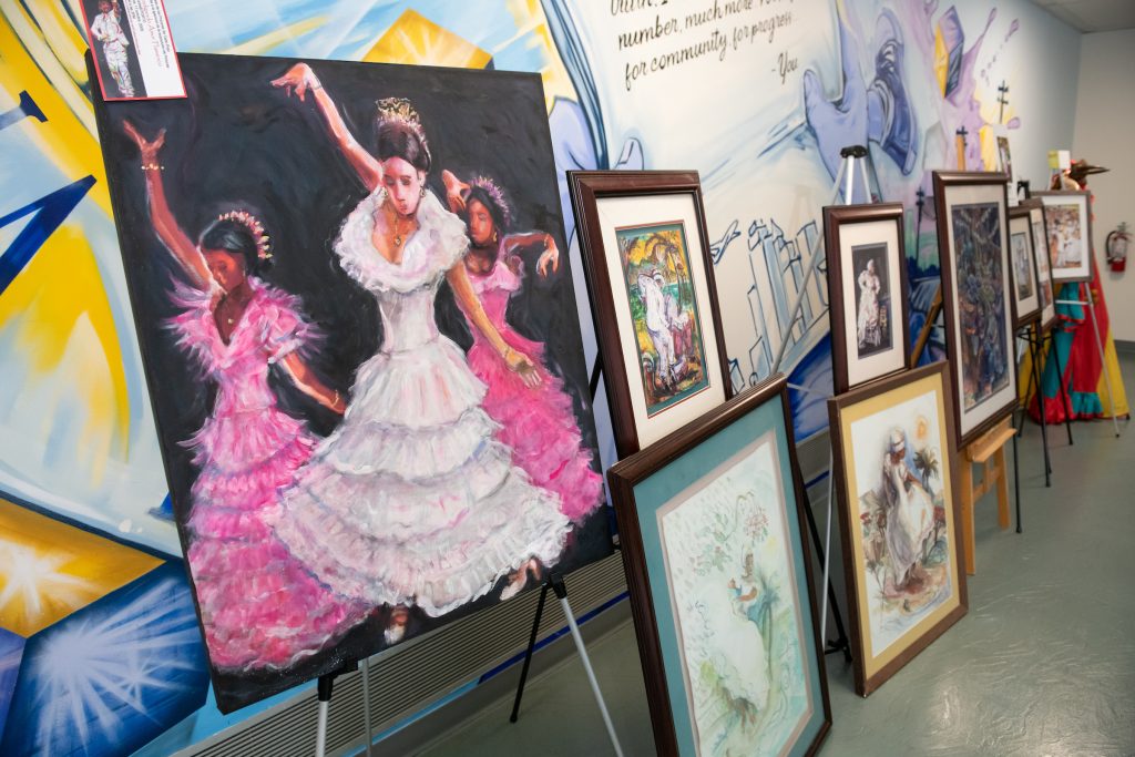 Artwork by artist antonio broccoli depicting women salsa dancing