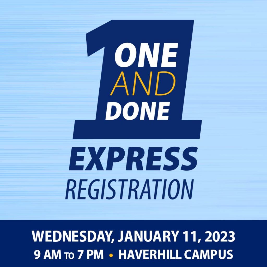 graphic of the number one containing the text "one and don express registration"