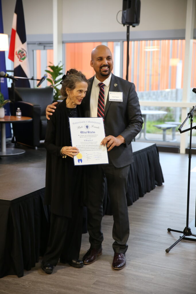 Author Julia Alvarez with State Senator Pavel Payano