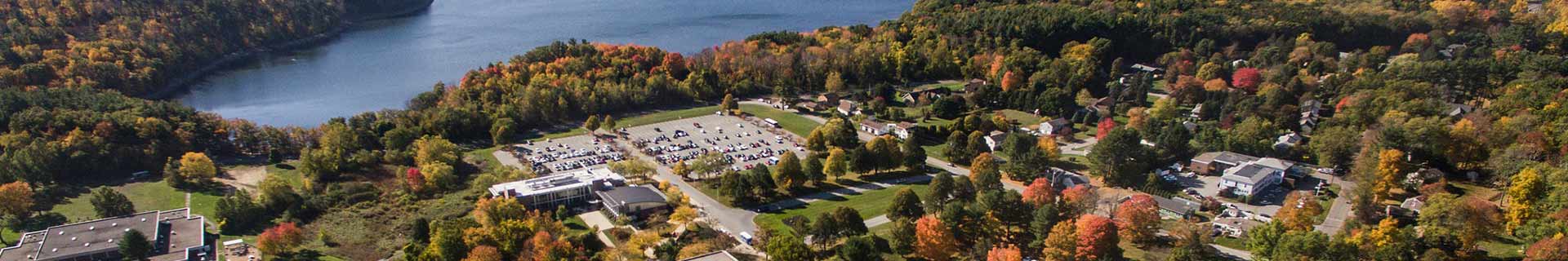 Kenoza lake and campus viewed from above
