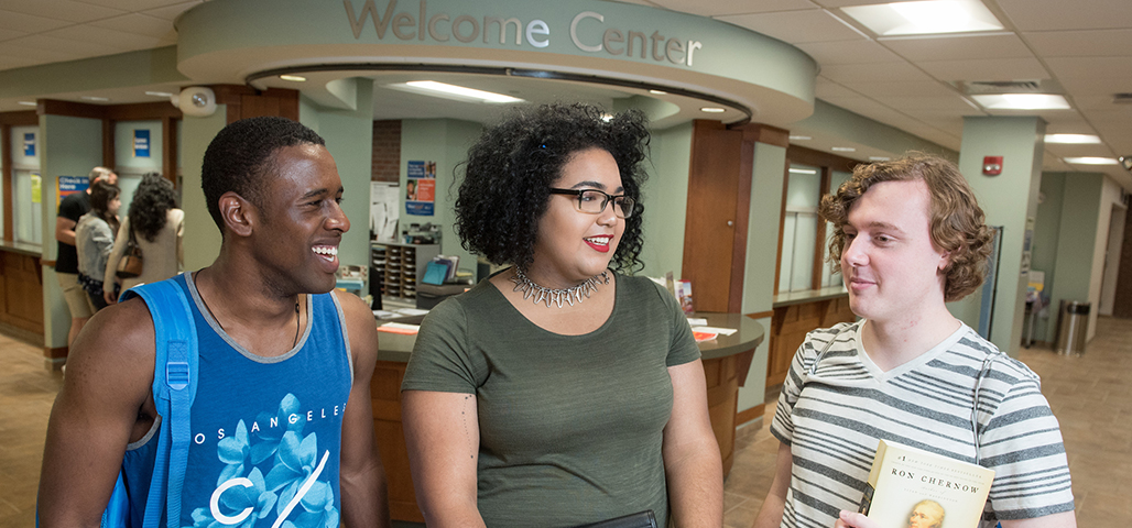 Students at Welcome Center