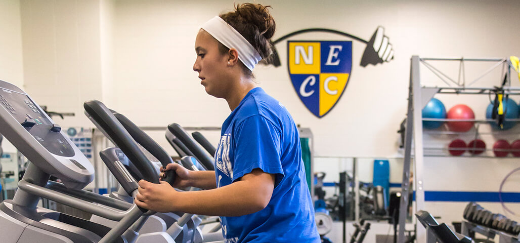 Student running on the Treadmill