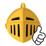 An emoji version of the NECC Knight giving a thumbs up