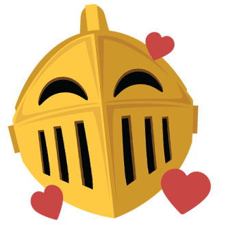 Knight mascot emoji with hearts