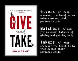 cover of the GIVE and TAKE book with description of a giver, matcher and taker