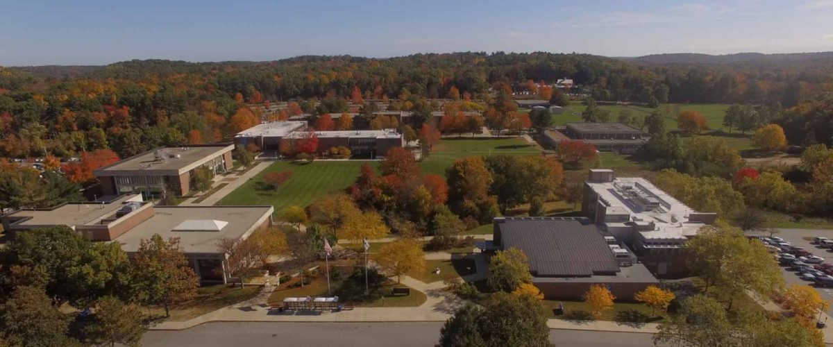 Aerial view of the NECC Haverhill Campus, which you can take a tour of during Transfer Tuesday.
