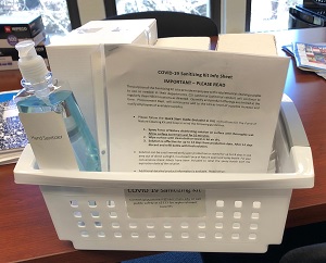 Sanitizing kits are being provided to essential NECC employees.