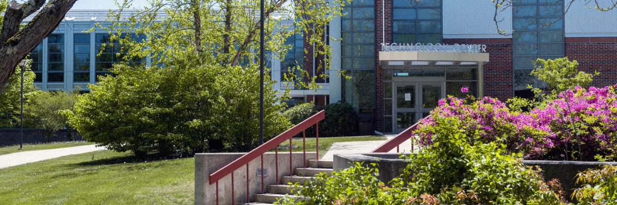 Tech Building on the Haverhill campus in the Spring