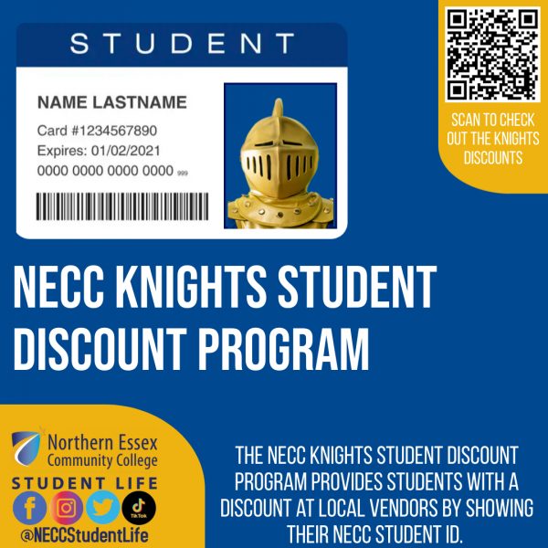 Flyer for program with a picture of a fake knight student id card and QR code to this webpage