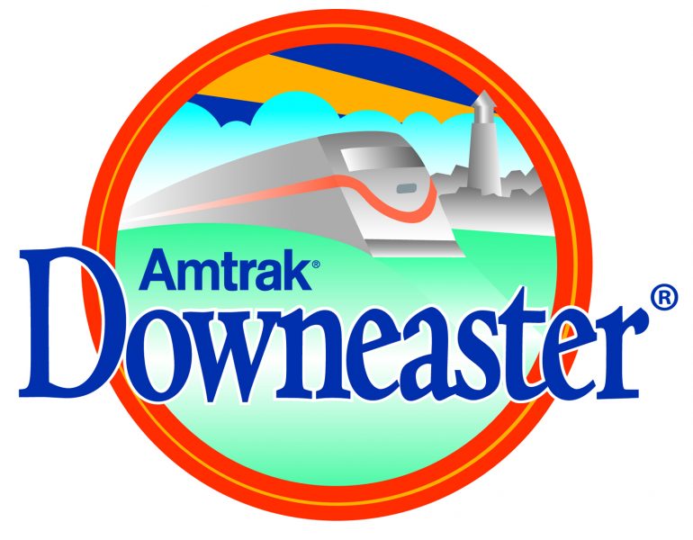 Amtrak Downeaster logo with a picture of a train