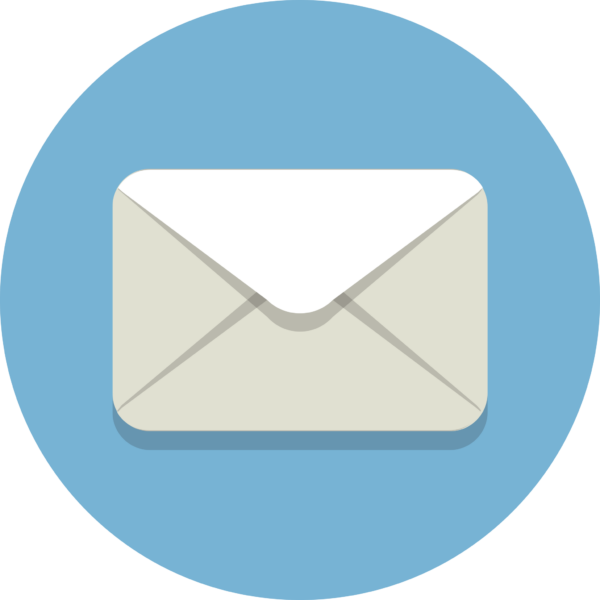 icon that looks like a white envelope in a blue circle indicating mailing list